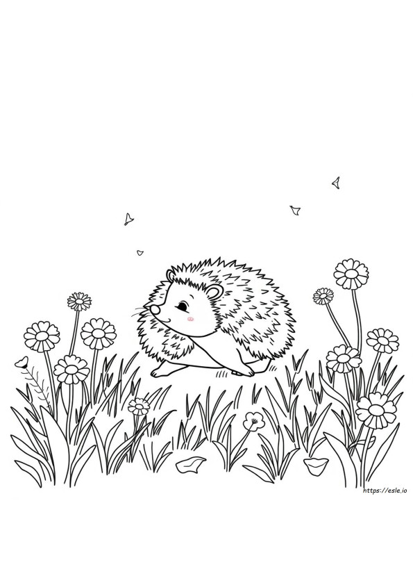 ハリネズミの塗り絵