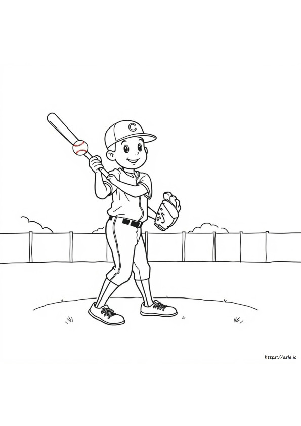 Coloriage Baseball Facile