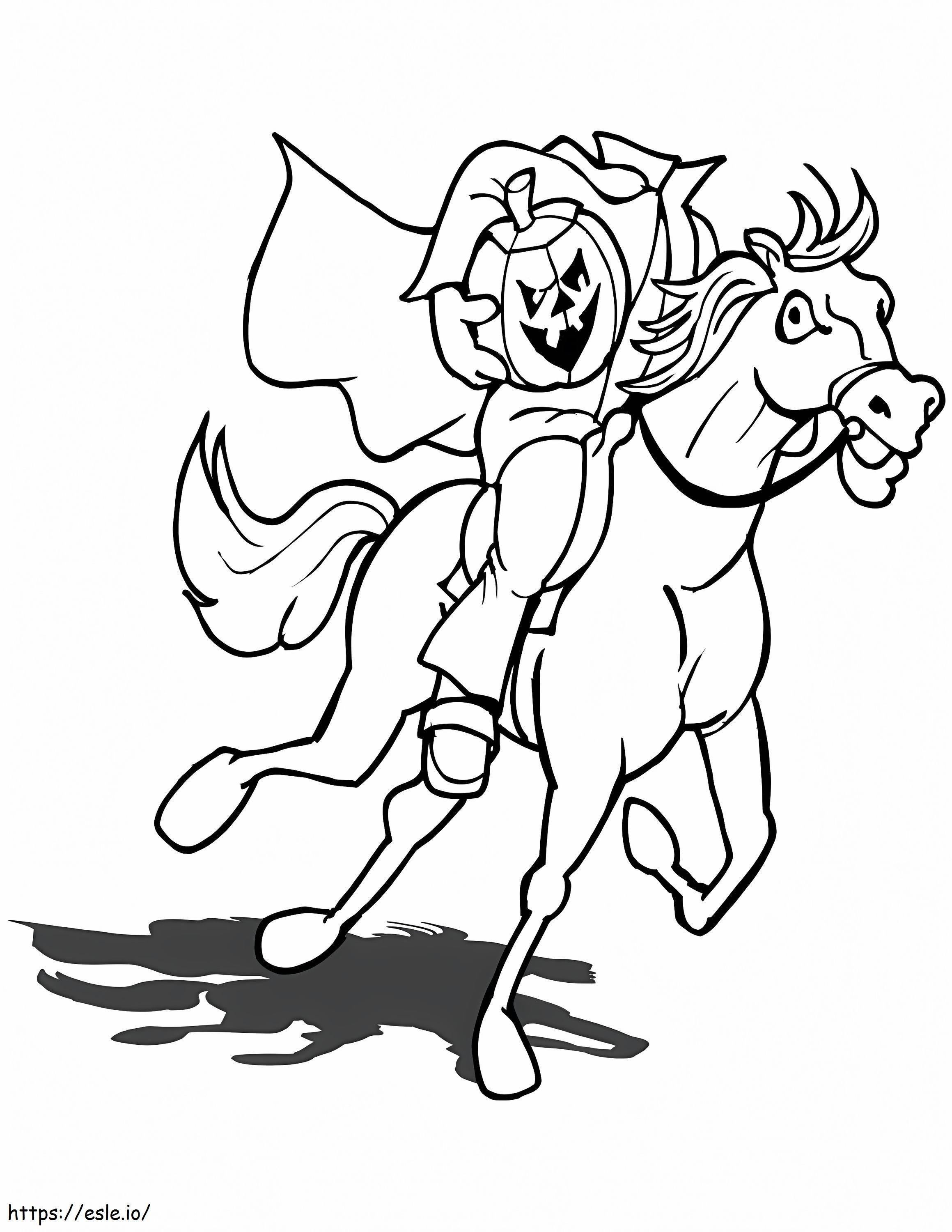 Halloween Headless Horseman coloring page