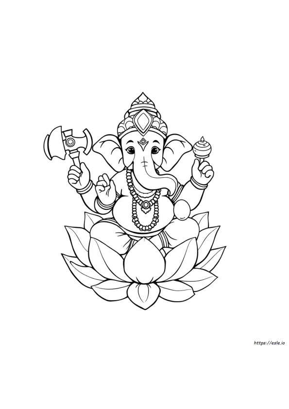 Sevimli Ganesha Boyama Sayfaları