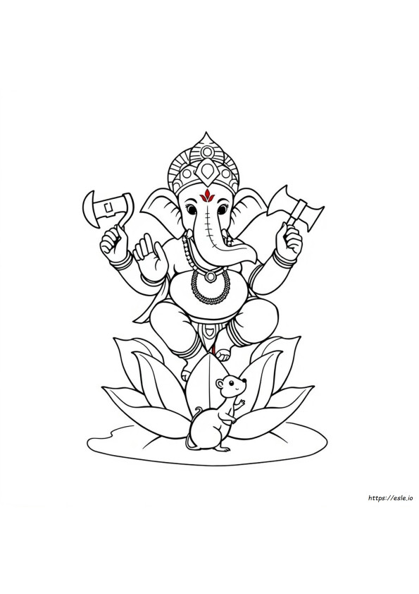 Kolay Ganesha Boyama Sayfaları