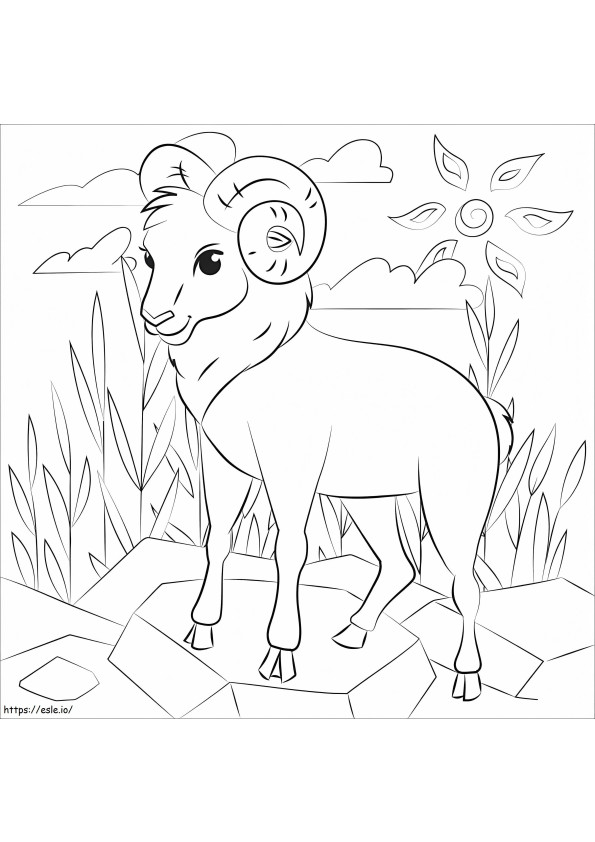 Adorable Ram coloring page