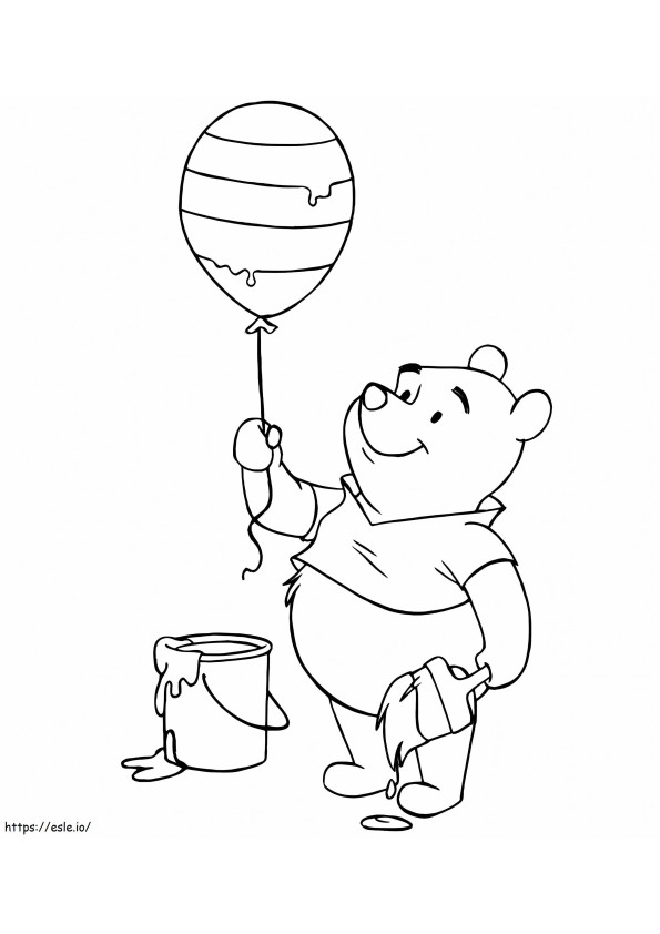 Pooh Bär hält Ballon ausmalbilder