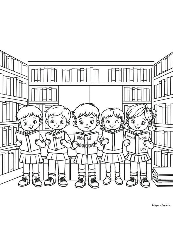 Hari Buku Sedunia Gambar Mewarnai