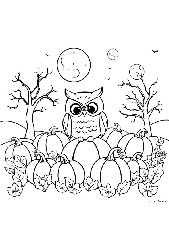 Aranyos Halloween Bagoly Színező Oldalak