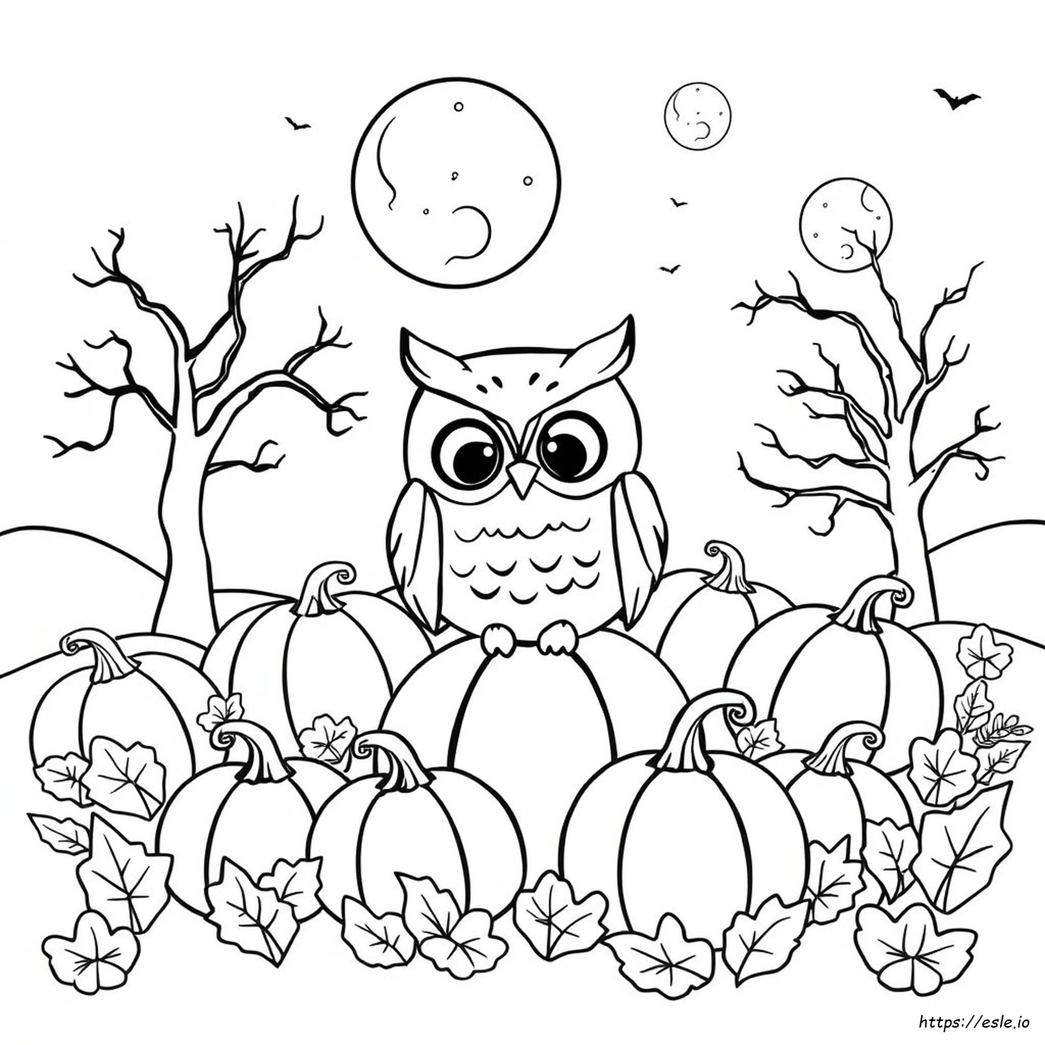 Lindas Páginas Para Colorear De Búhos De Halloween