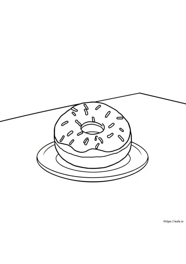 Donut Met Sprinkles Kleurplaat