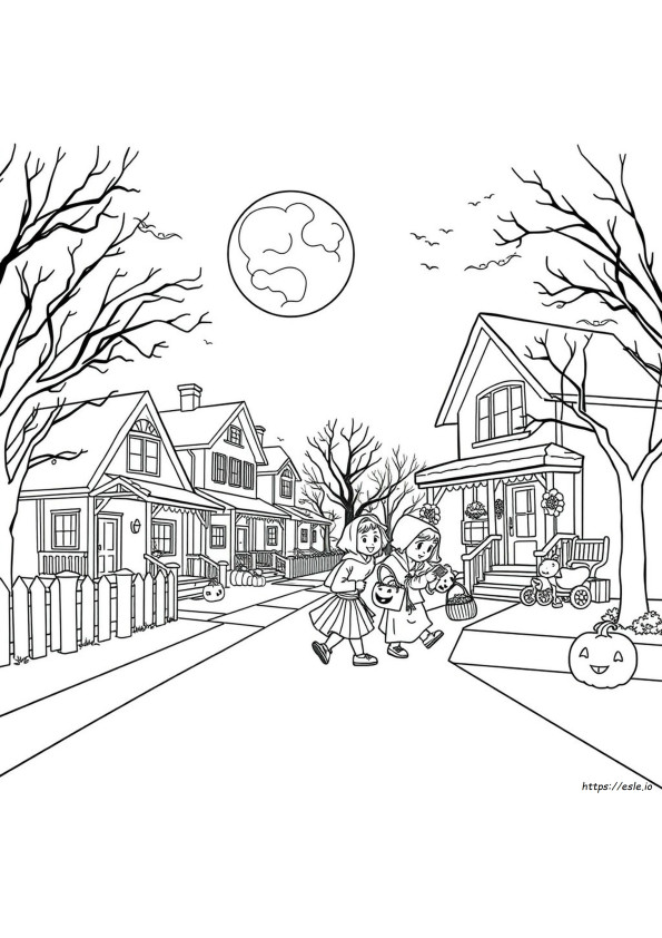 Easy Trick Or Treat Coloring Pages