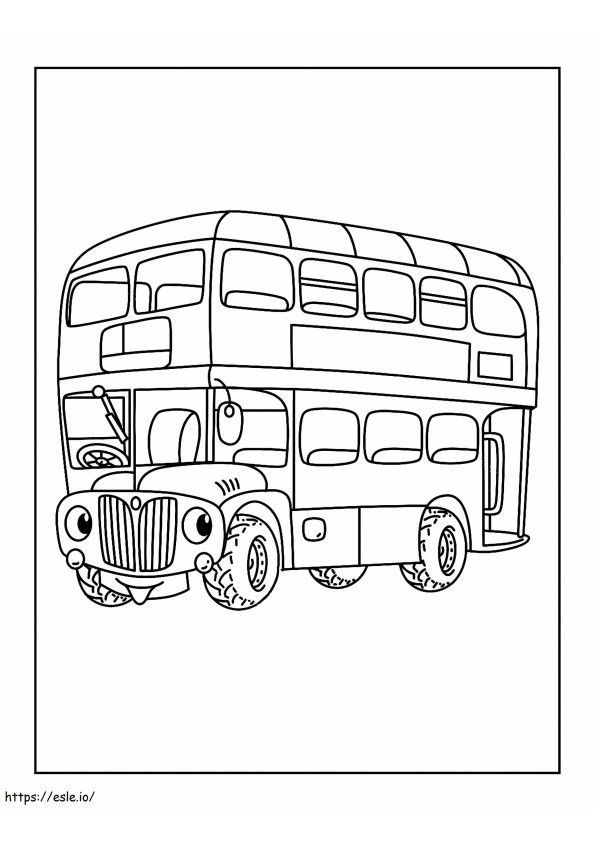 縮尺されたバスの漫画 ぬりえ - 塗り絵