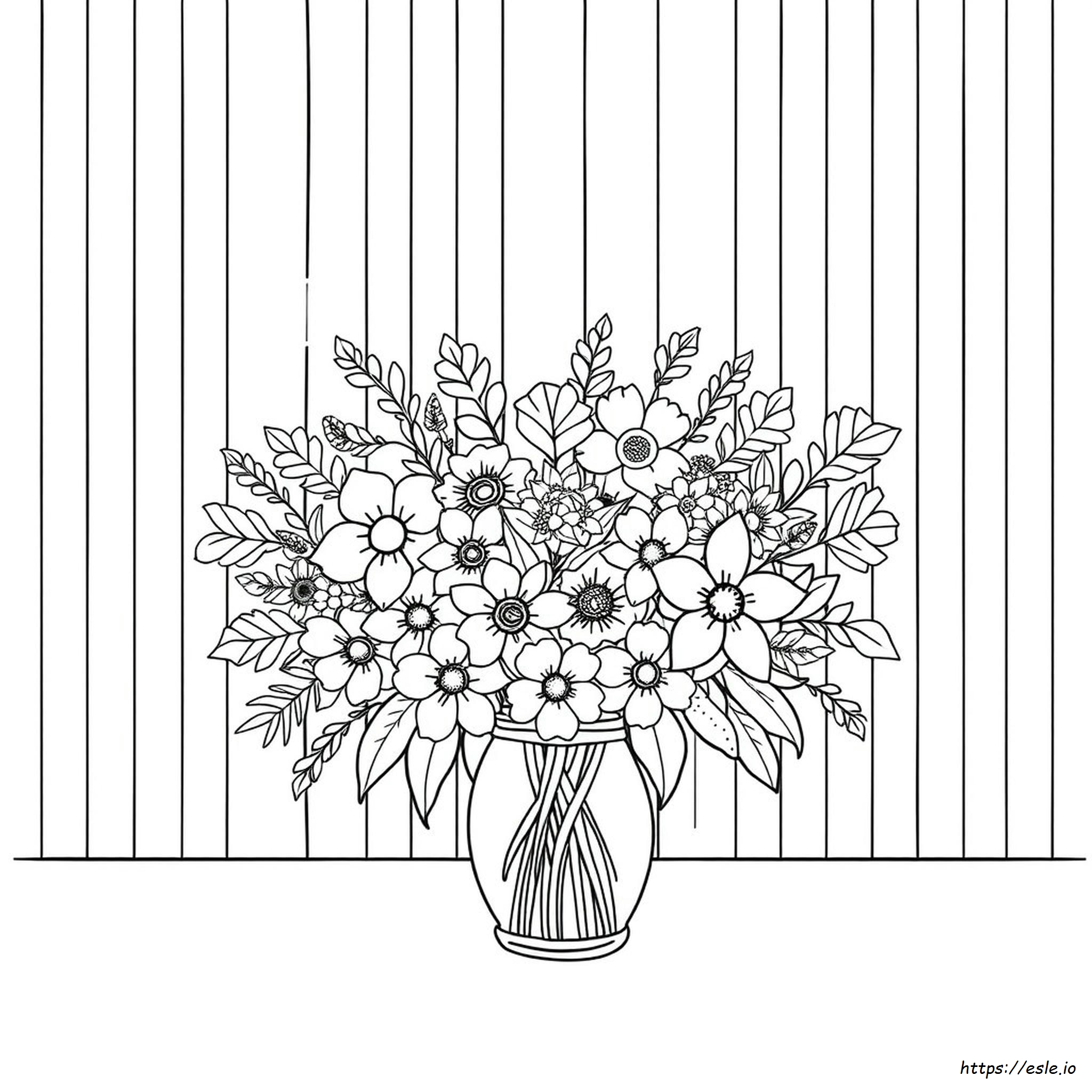 Bouquet Of Flowers Coloring Sheet