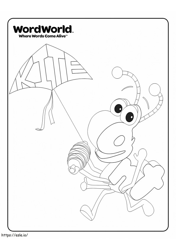 Ant WordWorld Coloring Page coloring page