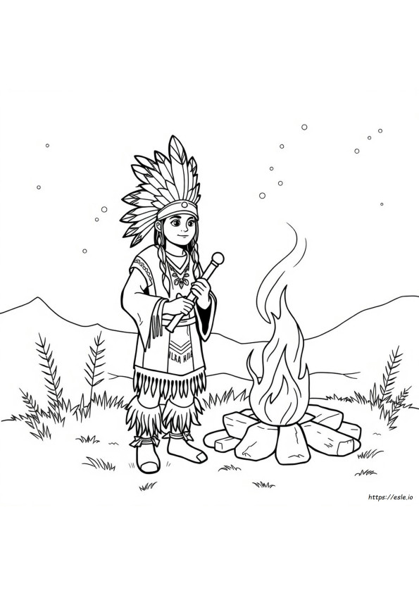 Indian Cherokee De Colorat