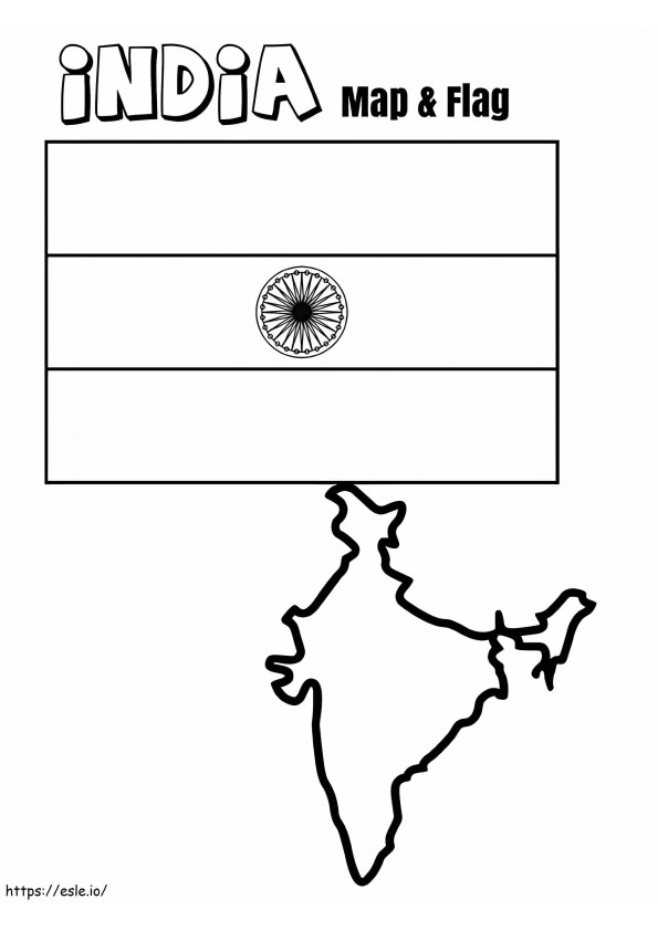 Drapelul Indiei și Harta de colorat