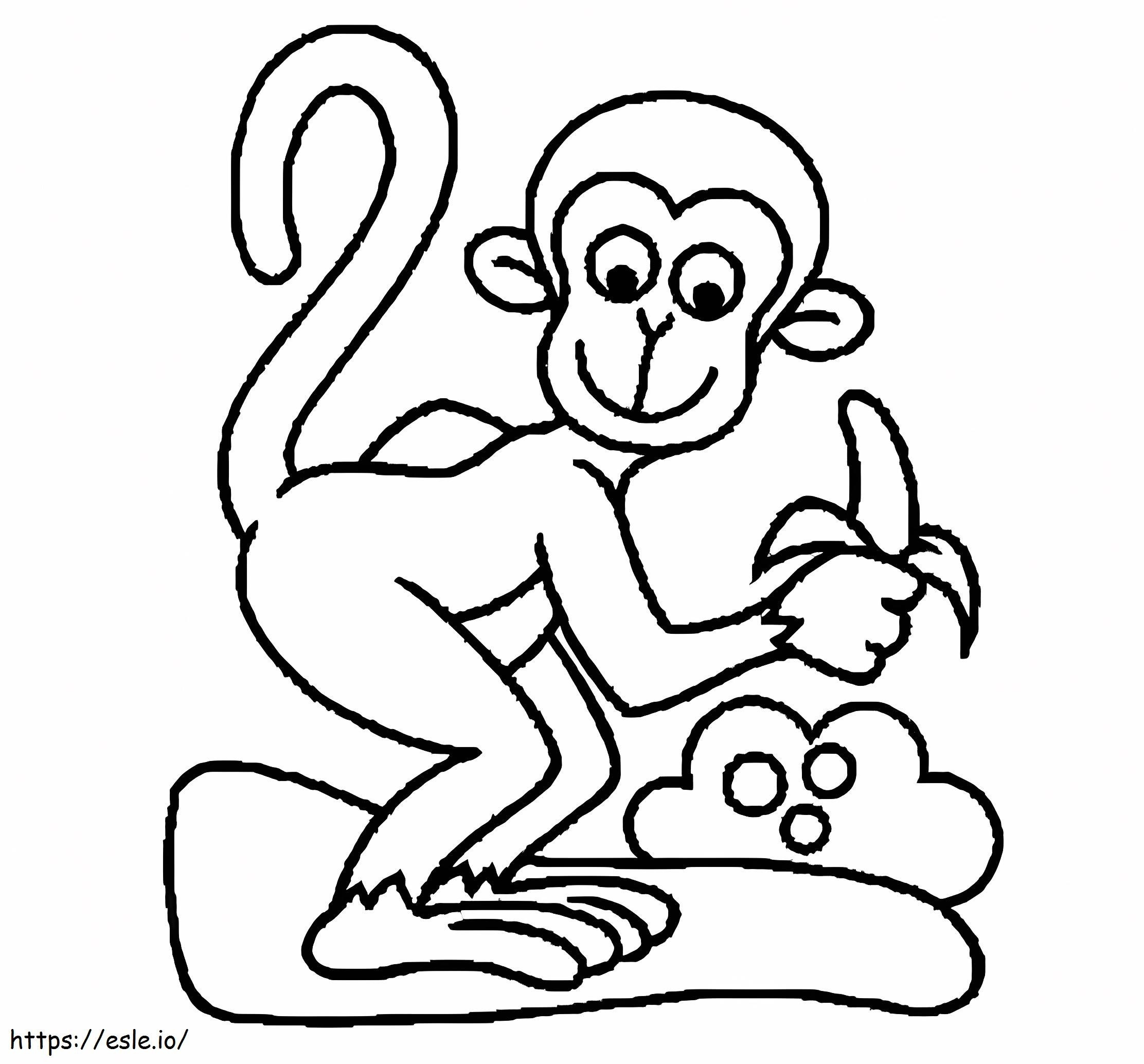 Monkey Smiling coloring page