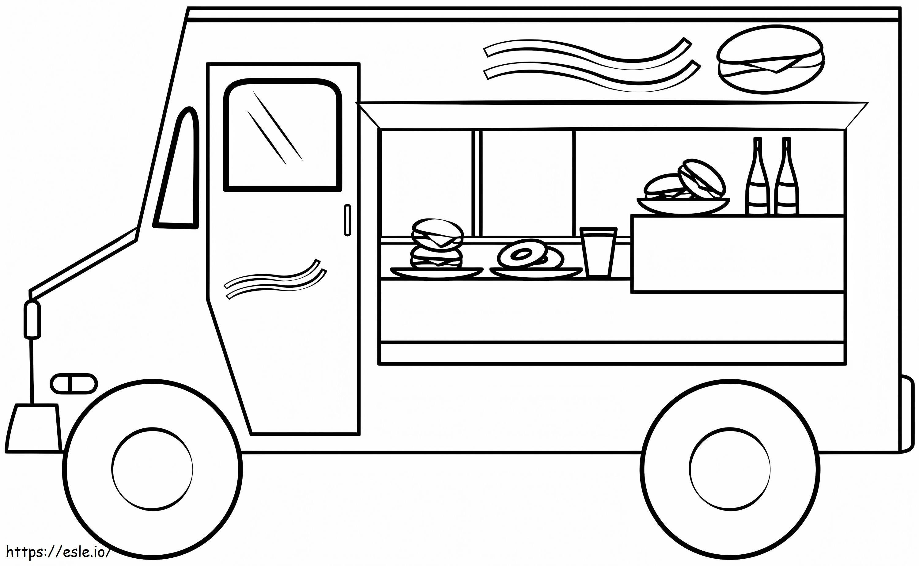 Coloriage Camion de nourriture à imprimer dessin