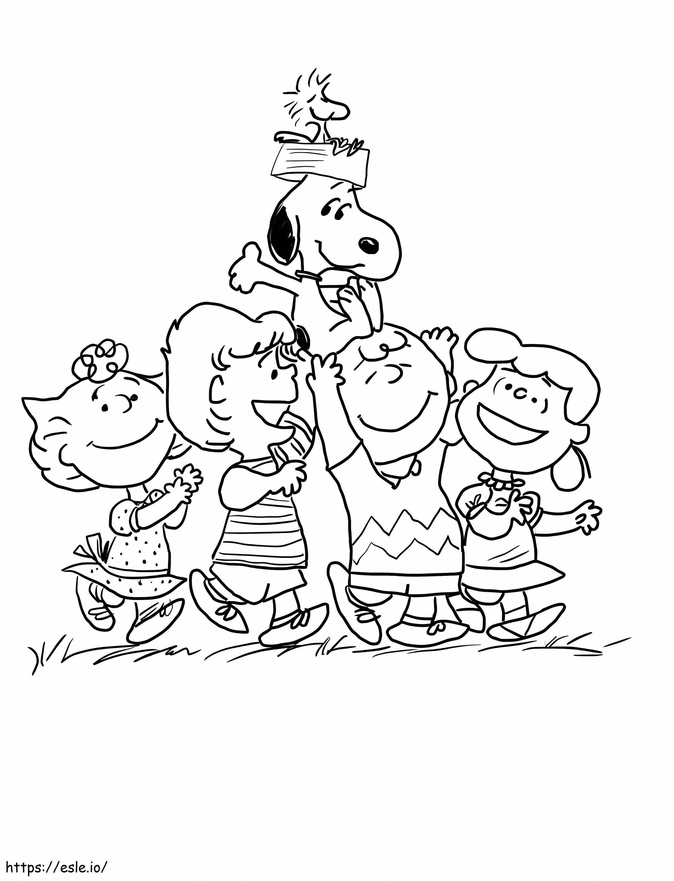 Funny Peanuts Gang coloring page