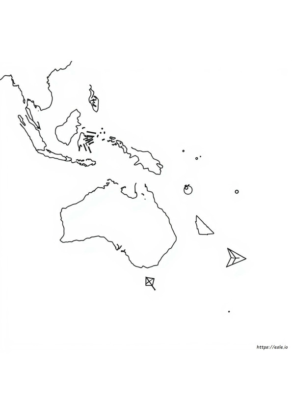 Oceania Map Coloring Page