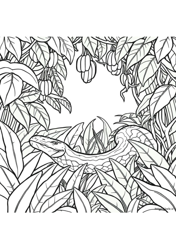 Green Anaconda Coloring Page