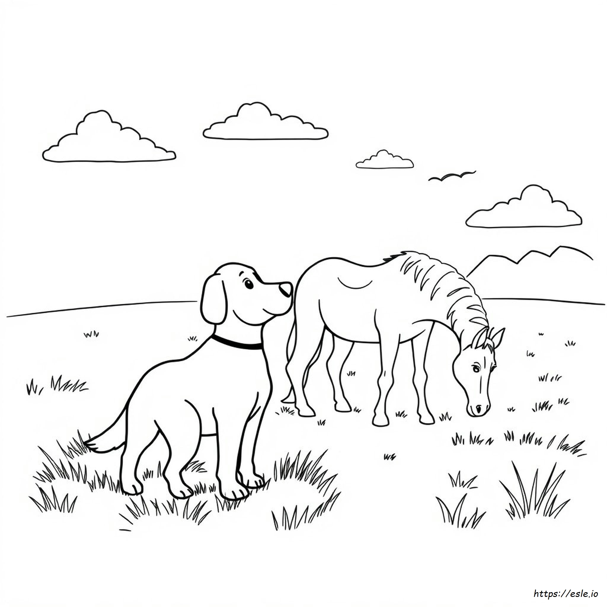 Coloring Pages Of Dogs And Horses
