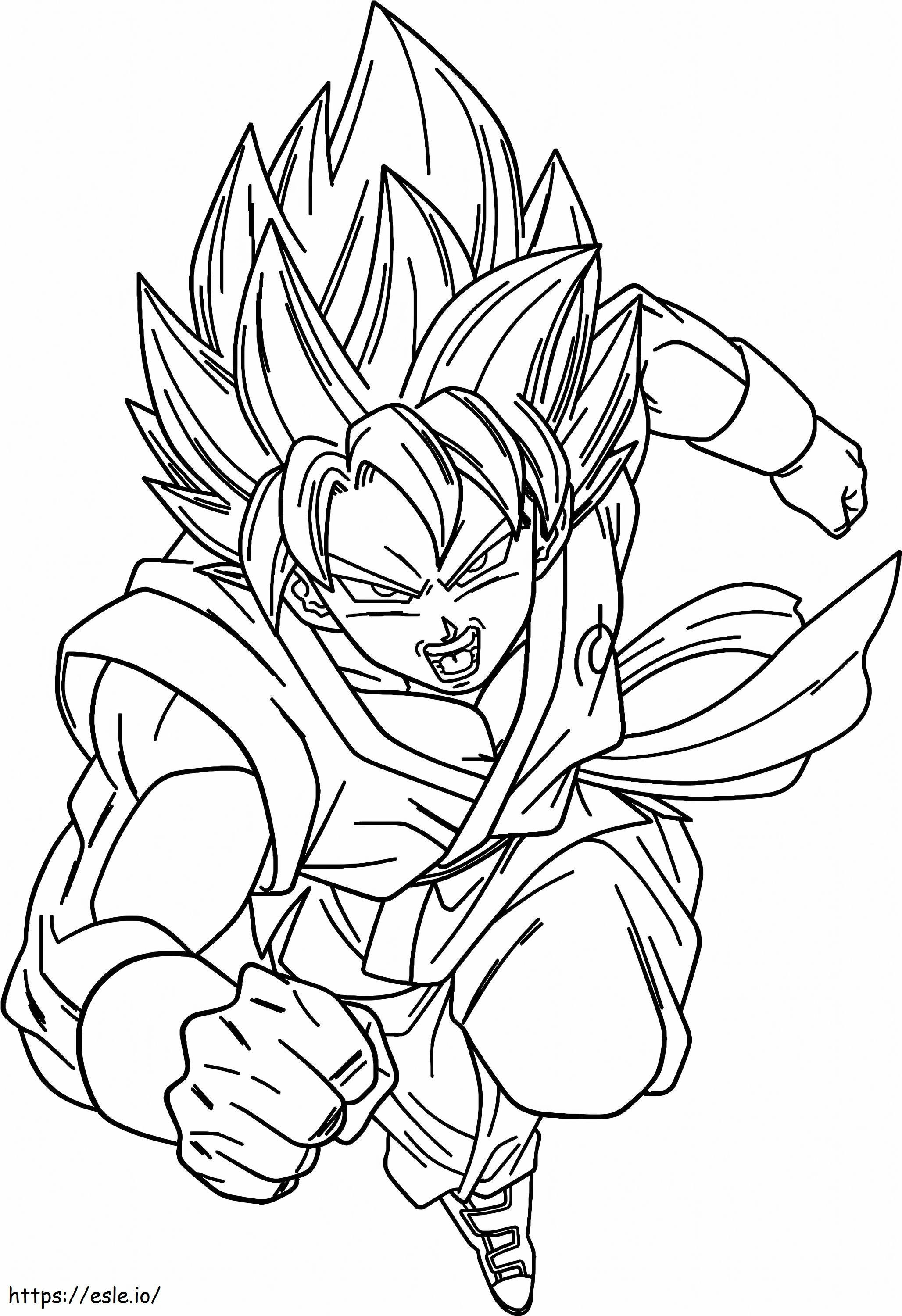Fun Goku SSj1 Attack coloring page