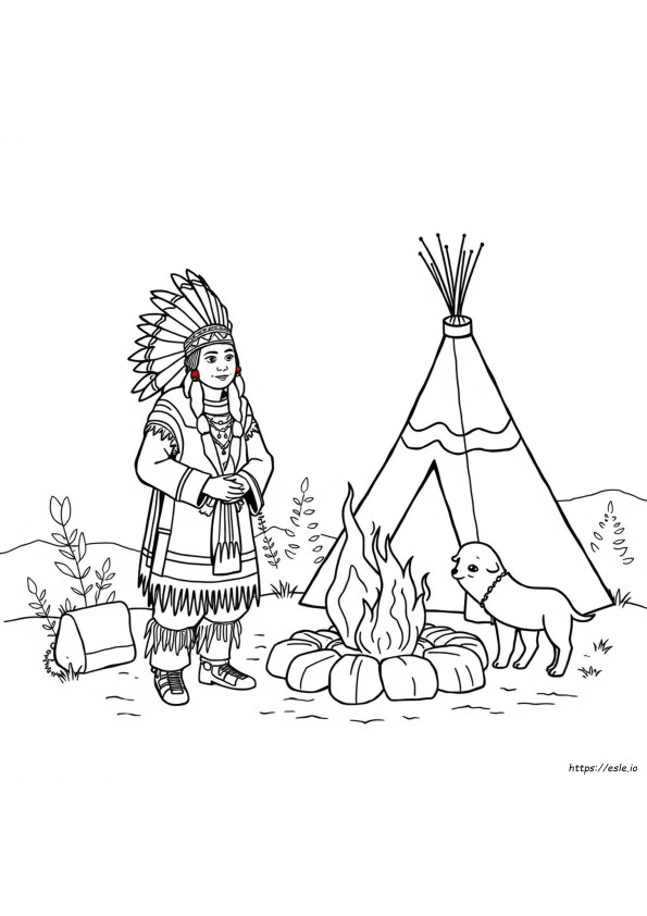 Pagini De Colorat Cu Nativi Americani