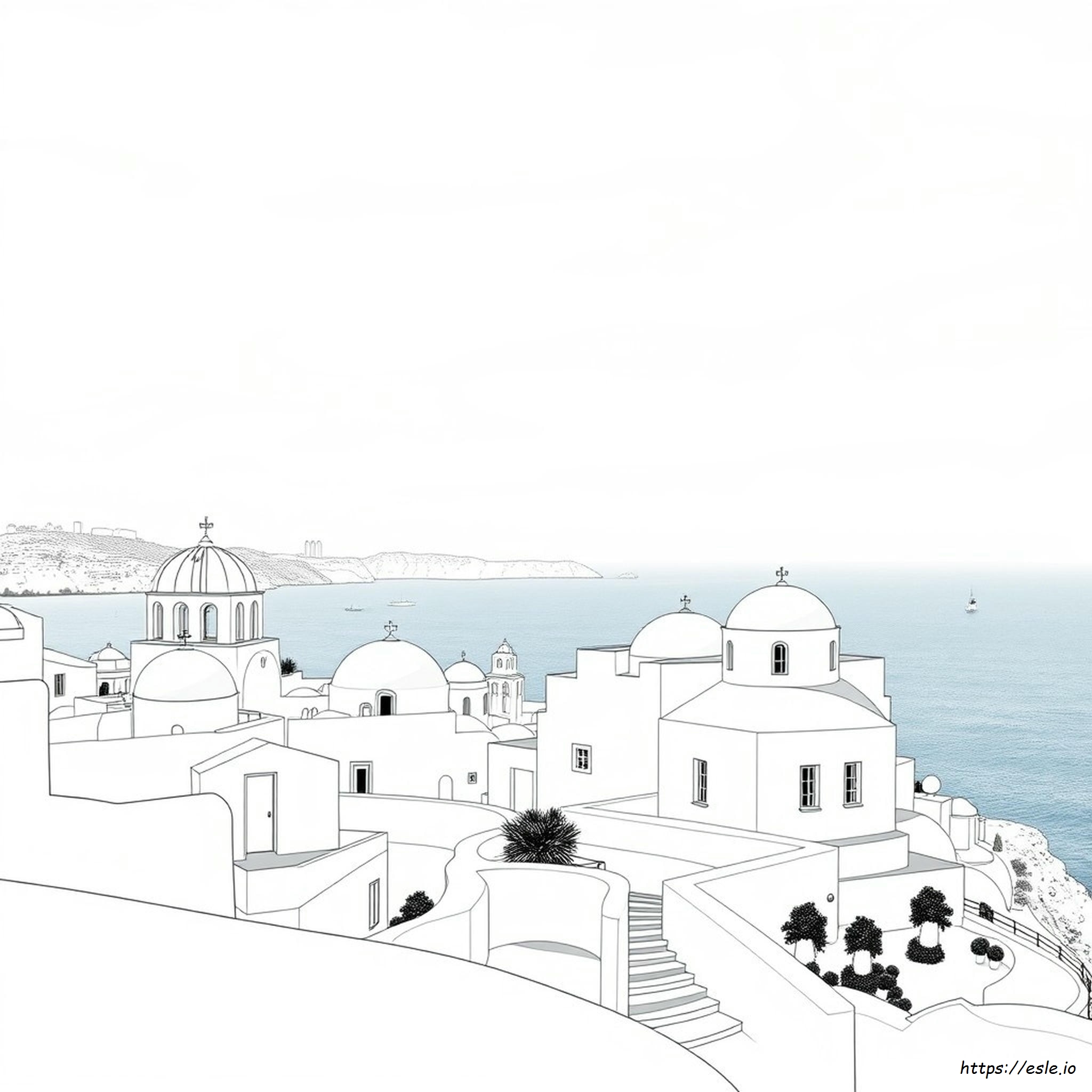 Santorini Coloring Pages