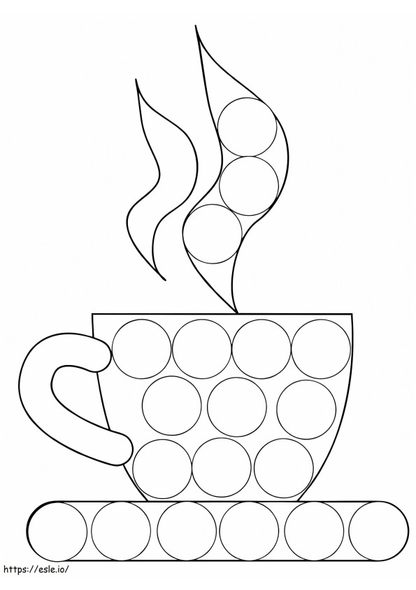 Marcador de ponto de café para colorir