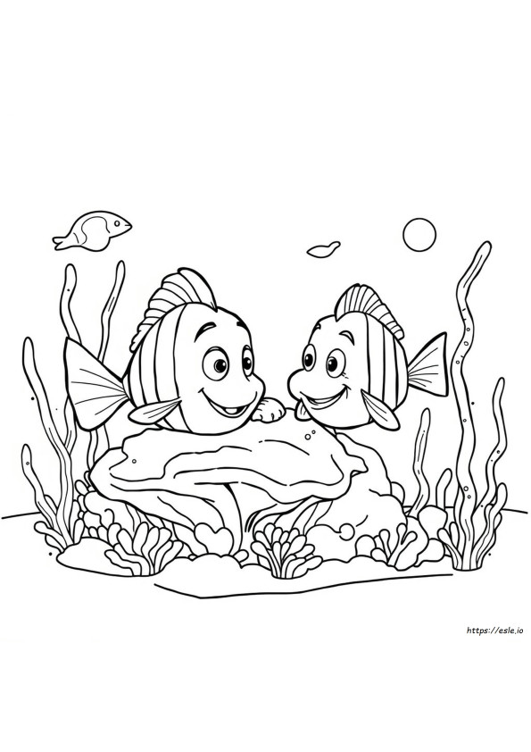 Dibujos De Flounder Y Sebastián Para Colorear