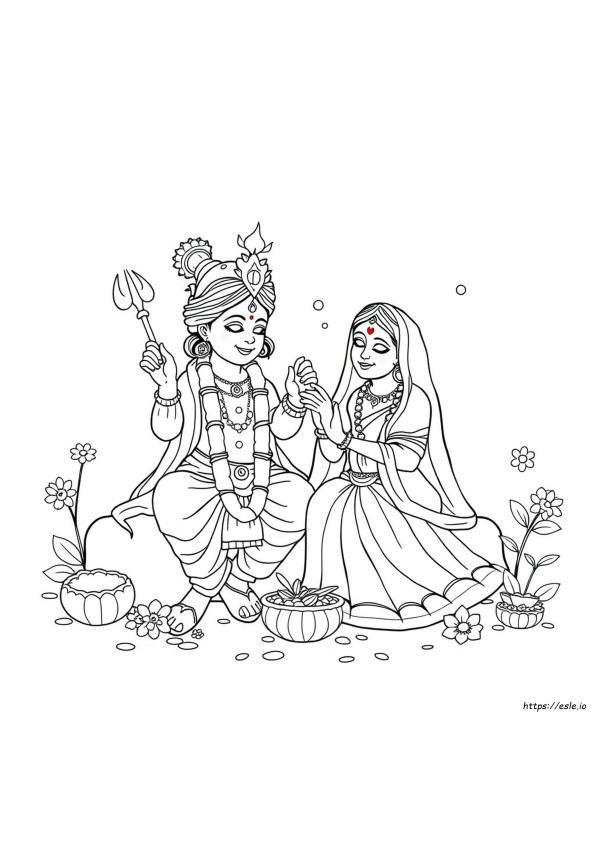 Printable Coloring Holi Festival Holi Colouring Sheet