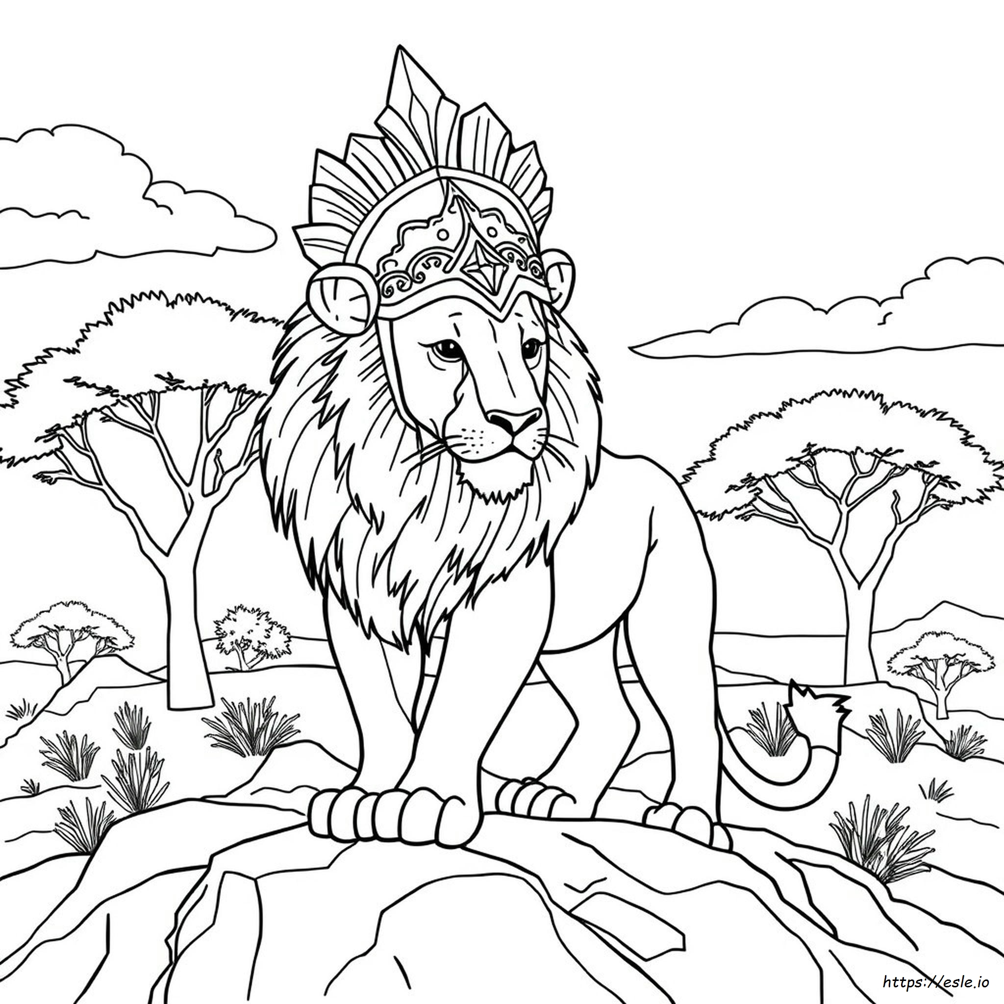 Casco De Leones Para Colorear