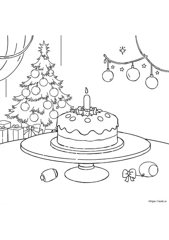 Christmas Cake Coloring