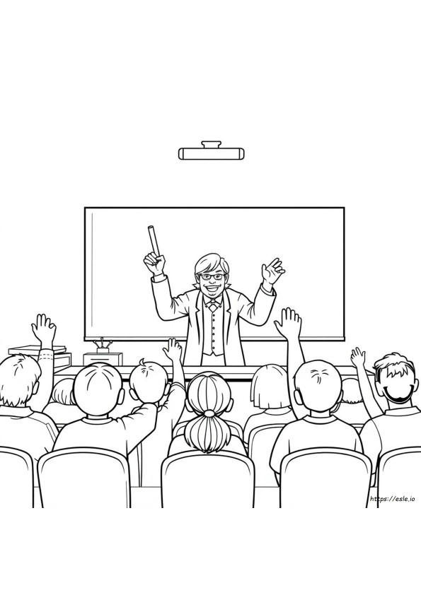 Pagini De Colorat Cu Profesori Amuzanți