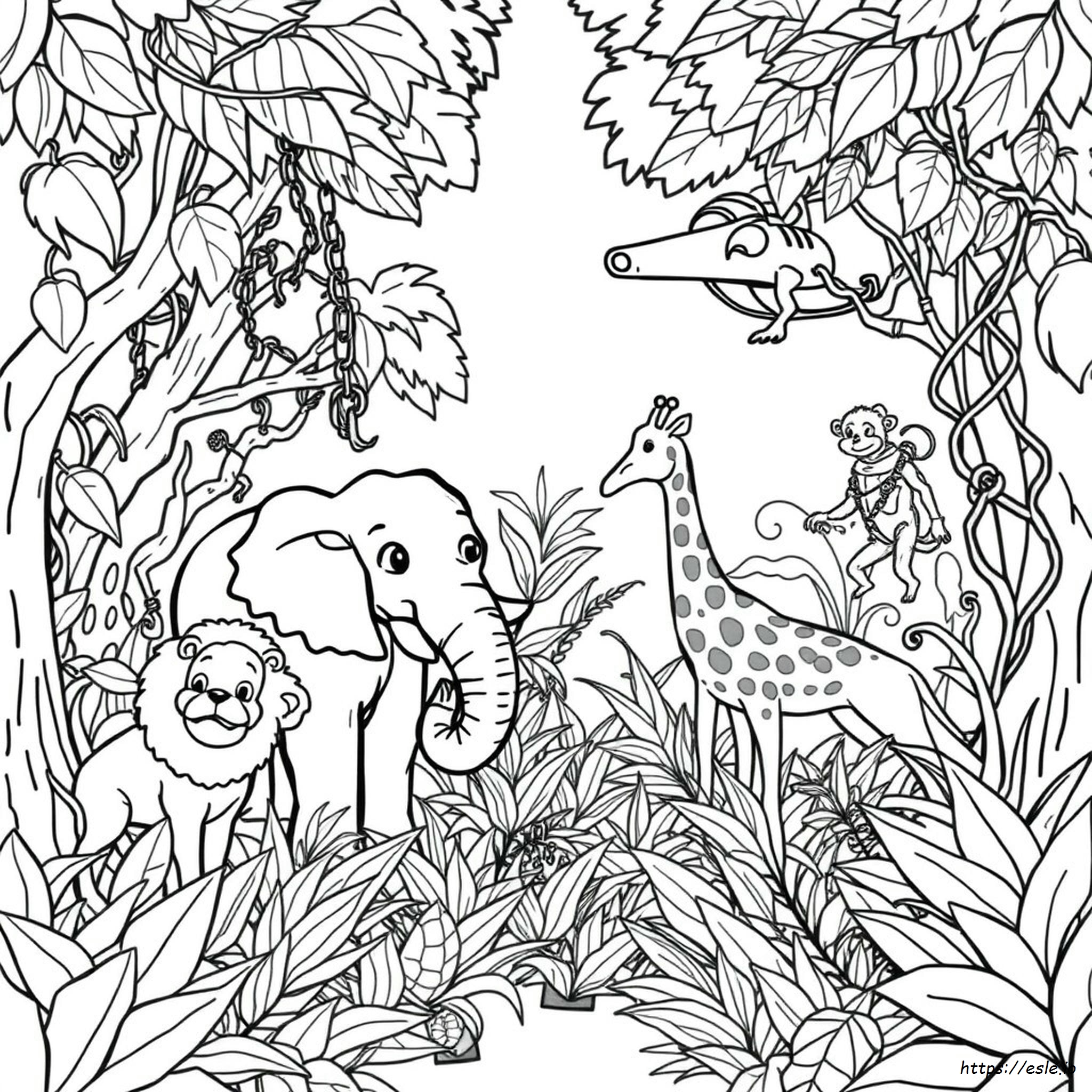 Disegni Da Colorare Gratuiti Di Animali Della Giungla