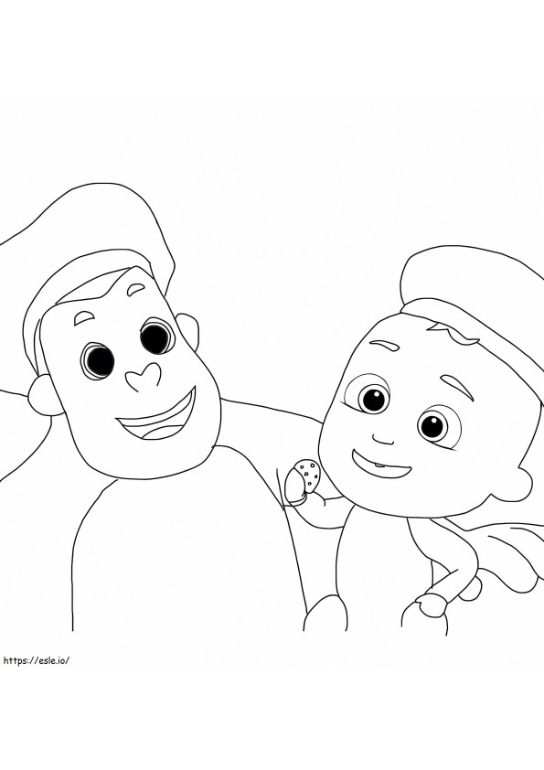 Little Johnny And Monkey Cocomelon coloring page