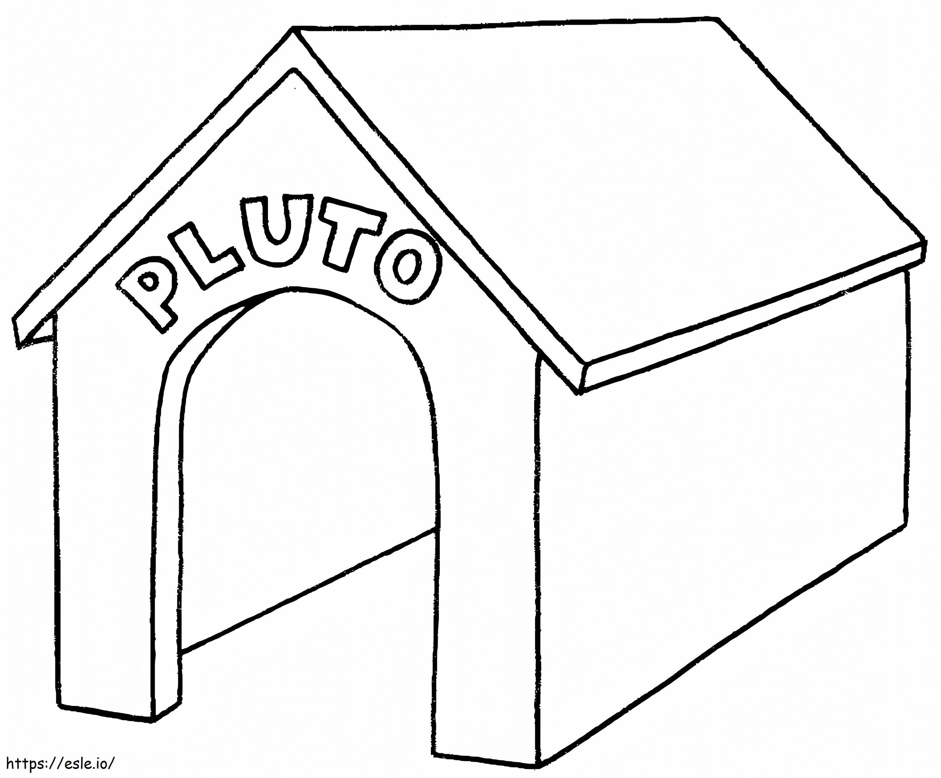 Pluto Dog House coloring page