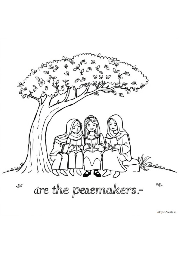 Blessed Are The Peacemakers Coloring Page