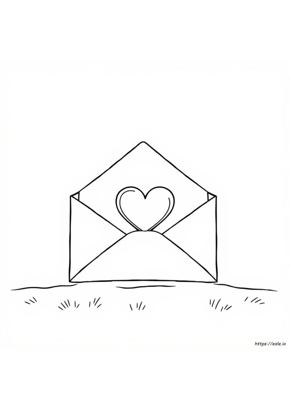 Heart Envelope Coloring Page
