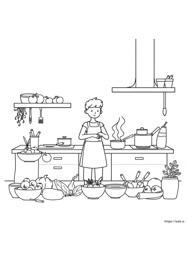 Memasak Gambar Mewarnai
