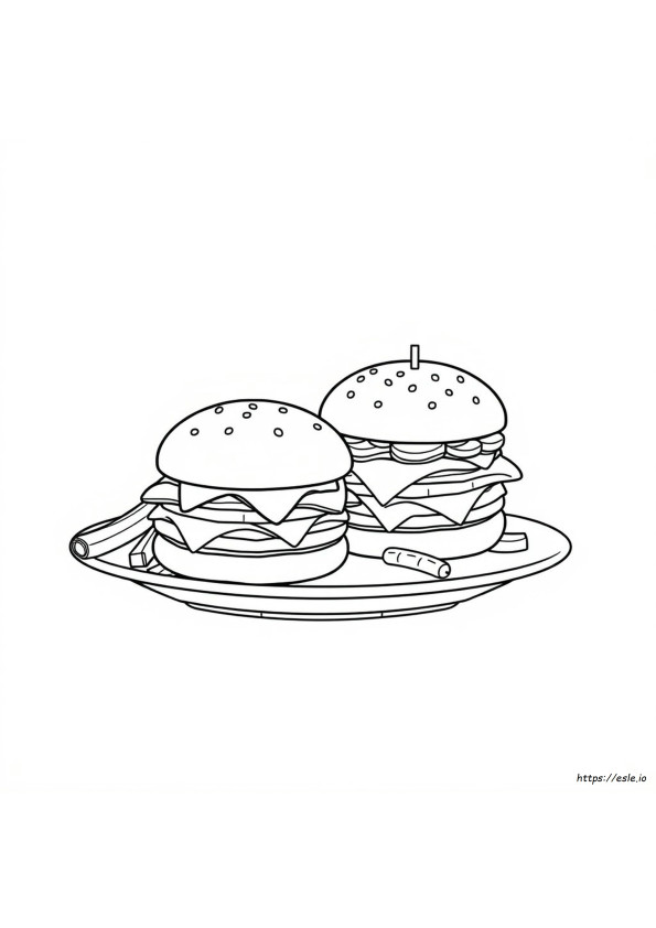 Hambúrguer Para Colorir