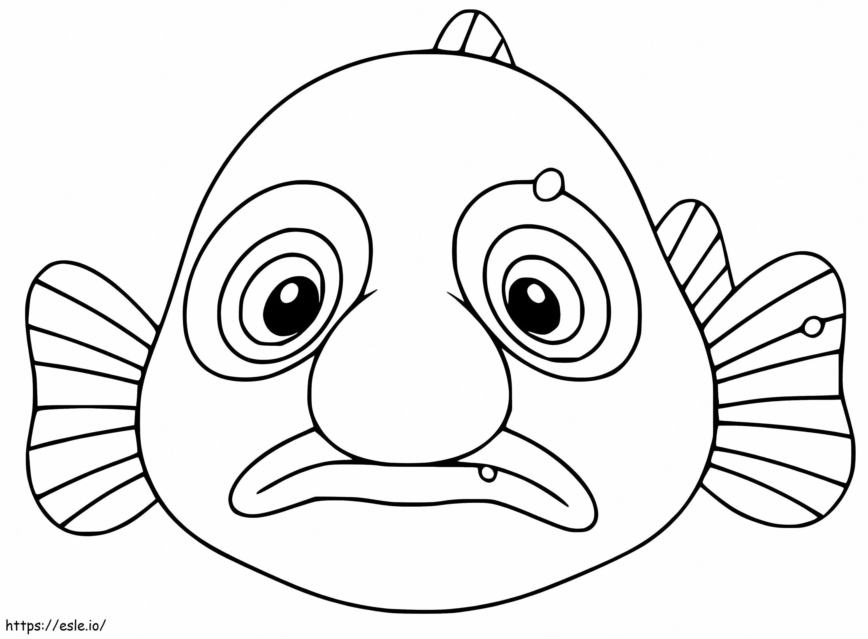 Coloriage dessin animé, blobfish à imprimer dessin