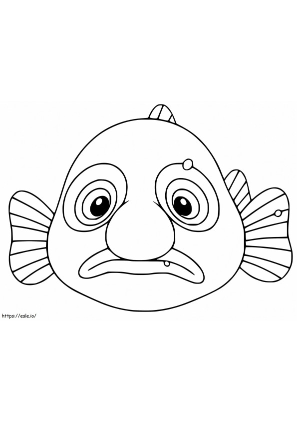 Sarjakuva Blobfish värityskuva