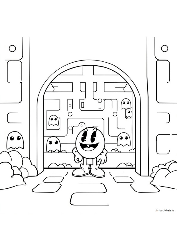 パックマン ぬりえ
