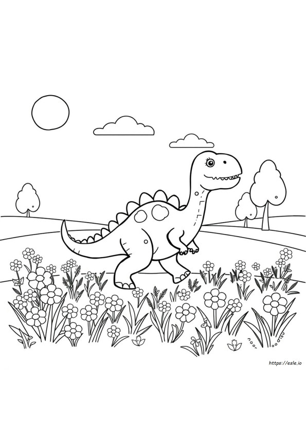 Söpöt Dinosaurus Värityskuvat