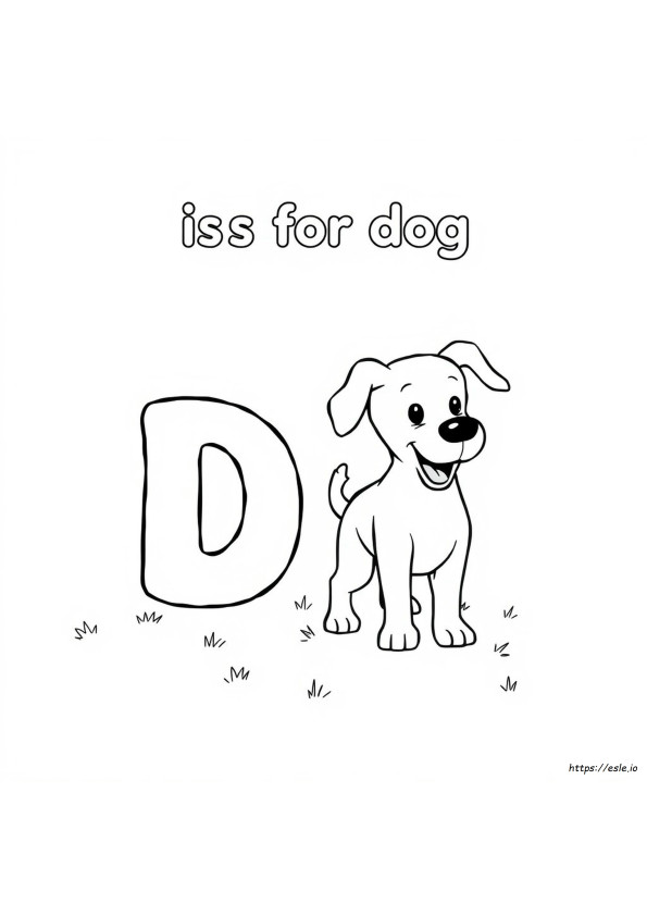 Lettera D Come Cane Da Colorare