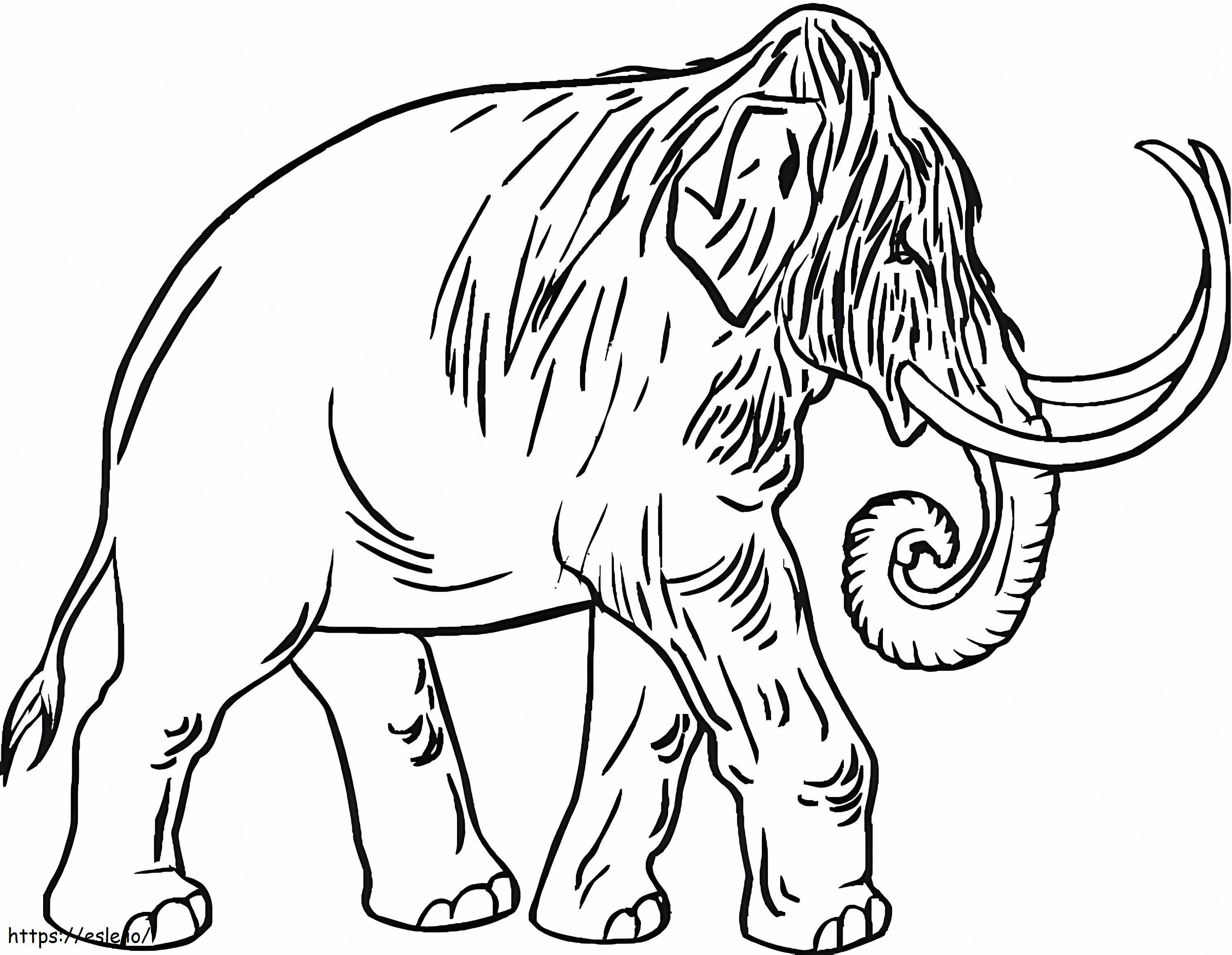 Mammoth Sedang Berjalan Gambar Mewarnai