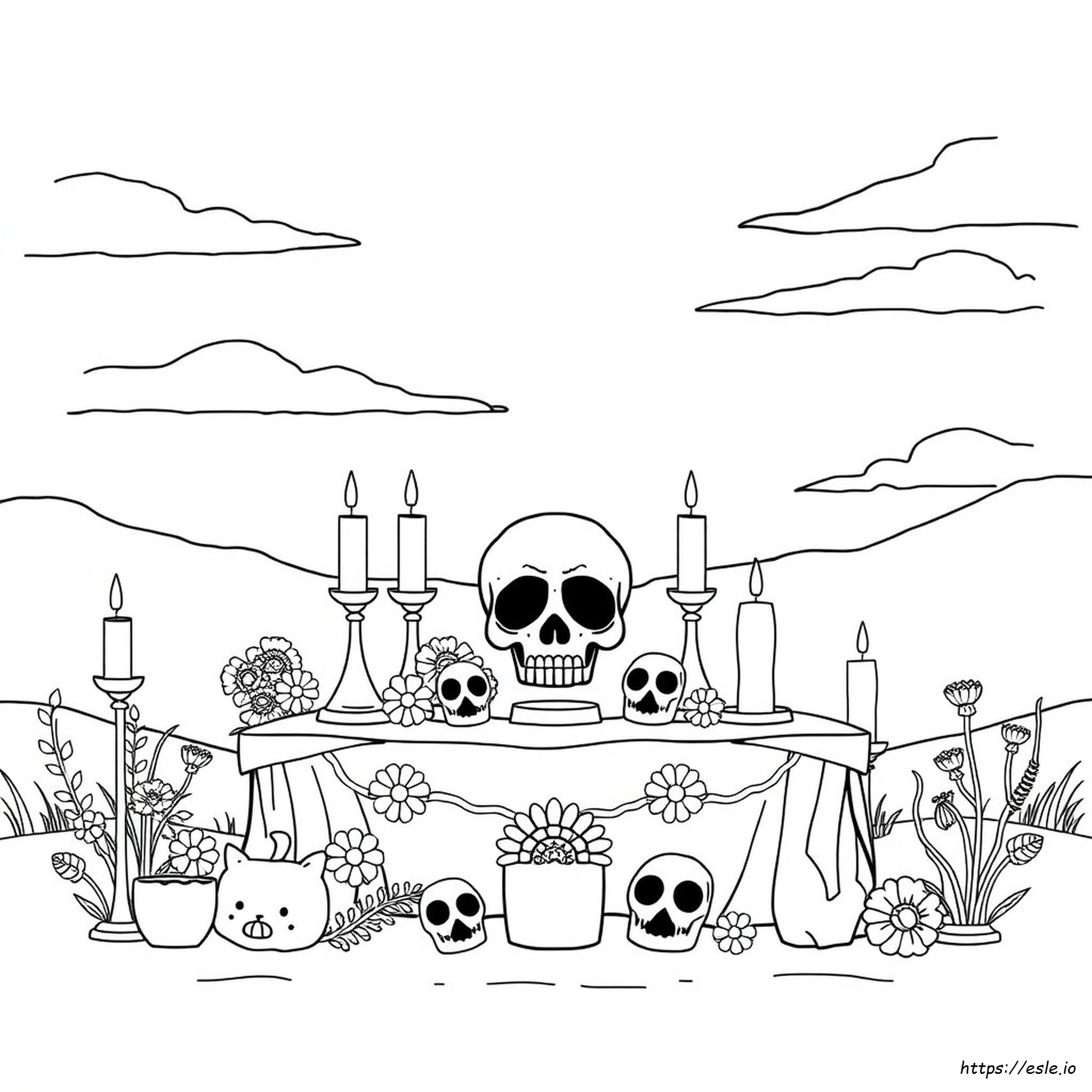 Día De Muertos Para Colorear