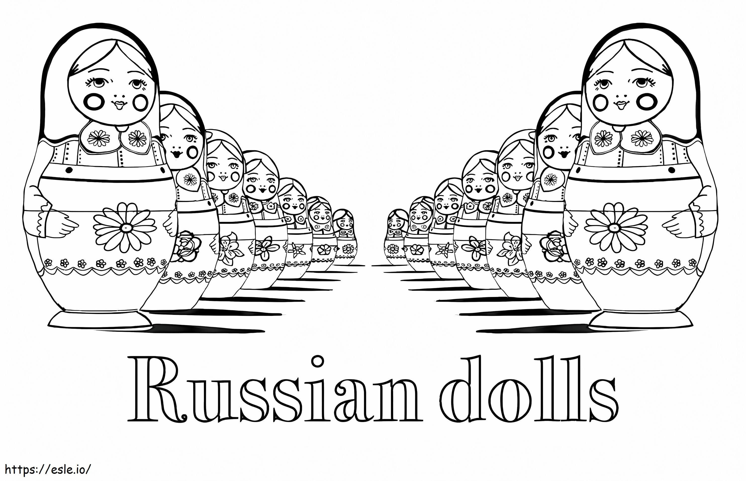 Muñecas rusas para colorear