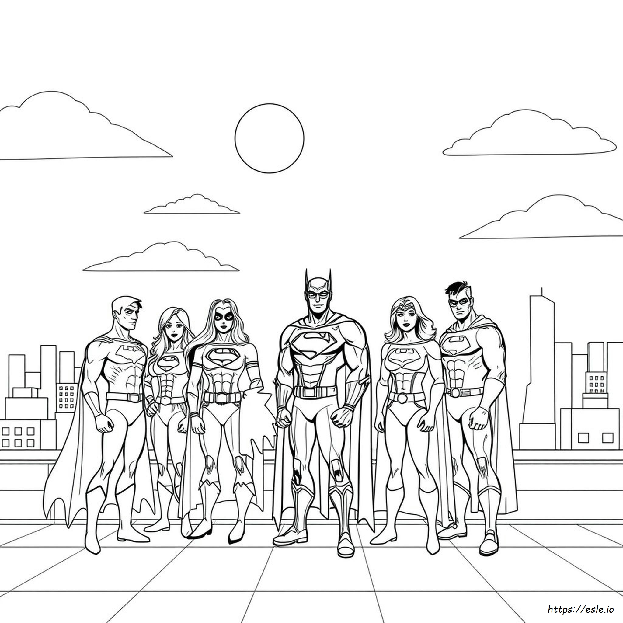 Justice League Coloring Sheet