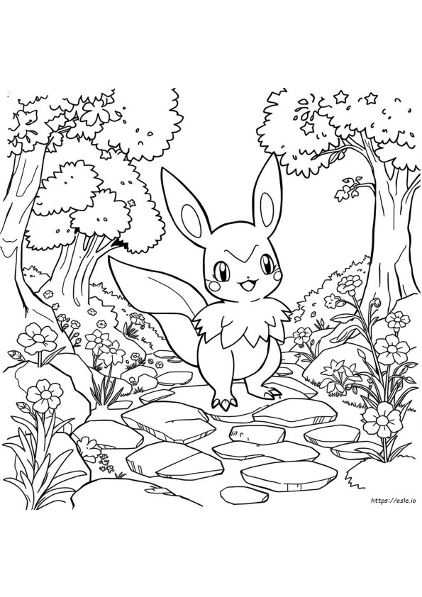 Emolga Pokemon Coloring Page