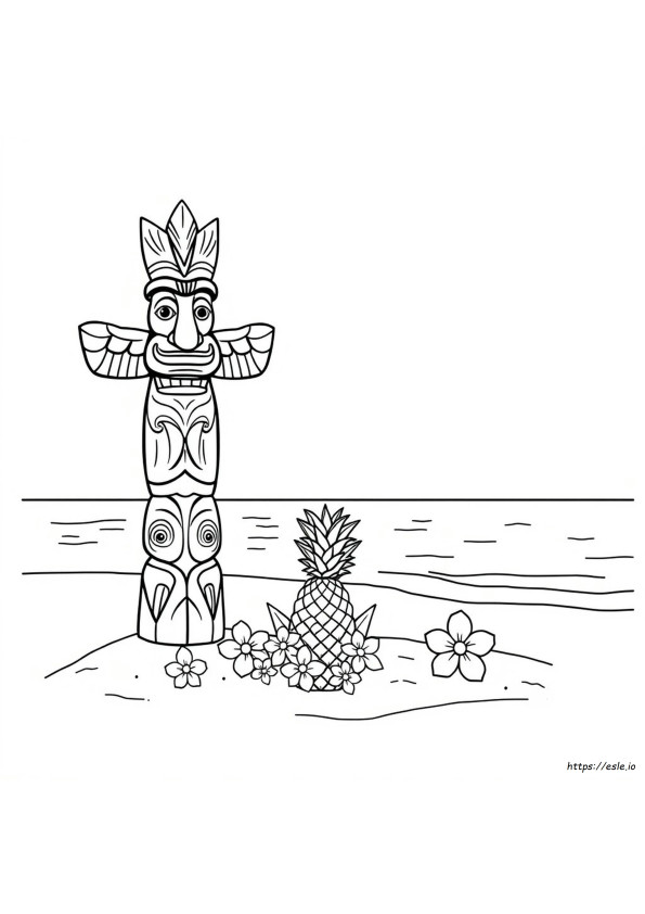 Pagini De Colorat Cu Totem Hawaiian